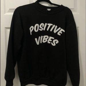 Black Positive Vibes Crewneck